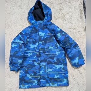Lands' End Blue Camouflage Waterproof Jacket